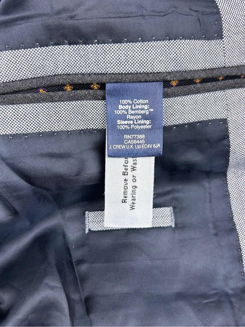 J. Crew Ludlow Carpini Blazer Sport Jacket 42L Gray Italian Cotton